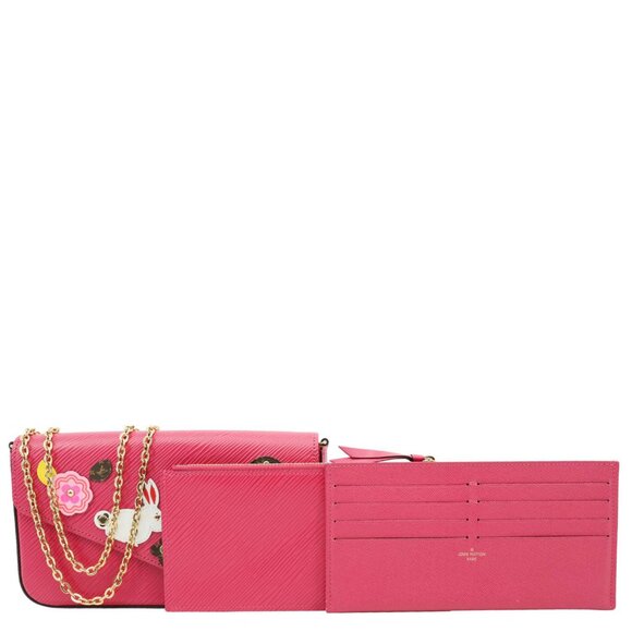 Louis Vuitton  Felicie Pochette Easter Bunny Epi Leather Crossbody Bag Red - Picture 3 of 15